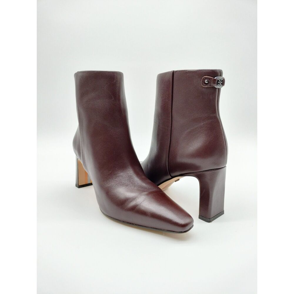 Sam Edelman Sage Women's Size 6.5 M Spiced Pecan Leather Zipper Ankle Booties